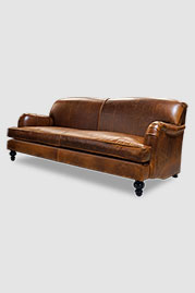 86 Basel sofa in Ohio Cognac brown leather