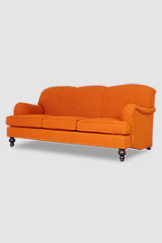 80 Basel English roll arm sofa in Varick Pumpkin orange performace linen