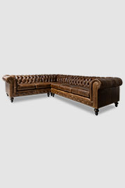 Higgins sectional sofa in Ohio Cigar brown leather