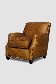 Howdy armchair in Run Wyld Gentle Fawn performance leather