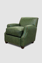 Howdy armchair in Cheyenne Decoy green performance leather