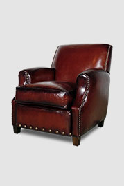 Howdy armchair in hand-stained leather