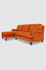 Blythe sofa+chaise in Ridges orange corduroy