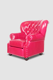 Eugene recliner in Absolute Magenta leather