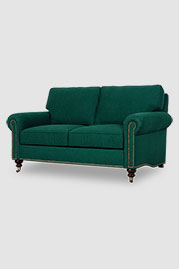 62 Didi sofa in Greenwich Forest green performance fabric