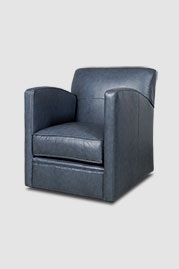 Pegeen swivel chair in No Regrets Clearwaters blue performance leather