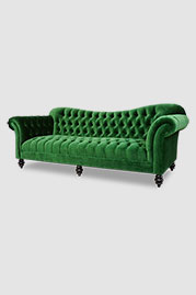 102 Watson sofa with optional tufted seat in Como Emerald green velvet