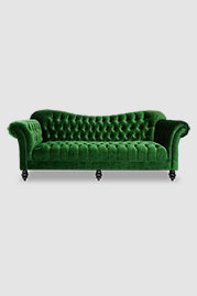 102 Watson sofa with optional tufted seat in Como Emerald green velvet