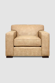 42 Bobby armchair in Run Wyld Winding Trails performance leather