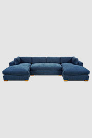 150 Chad dual-chaise sectional in Chrystie Shipwreck blue performance fabric