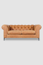 75 Eliza sofa in Wild West Sage Brush natural brown leather