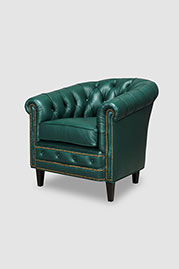 Collins barrel chair in Florida Pine 7005 leather