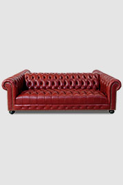 91 Janus dual-sided Chesterfield sofa in Everlast Red Rock with tufted seat