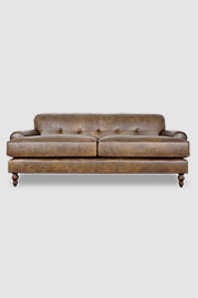 80 Puddin sofa in Run Wyld Tree Climb performance leather