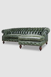 97.5 Cecil sofa+chaise in Caprieze Good Greens leather