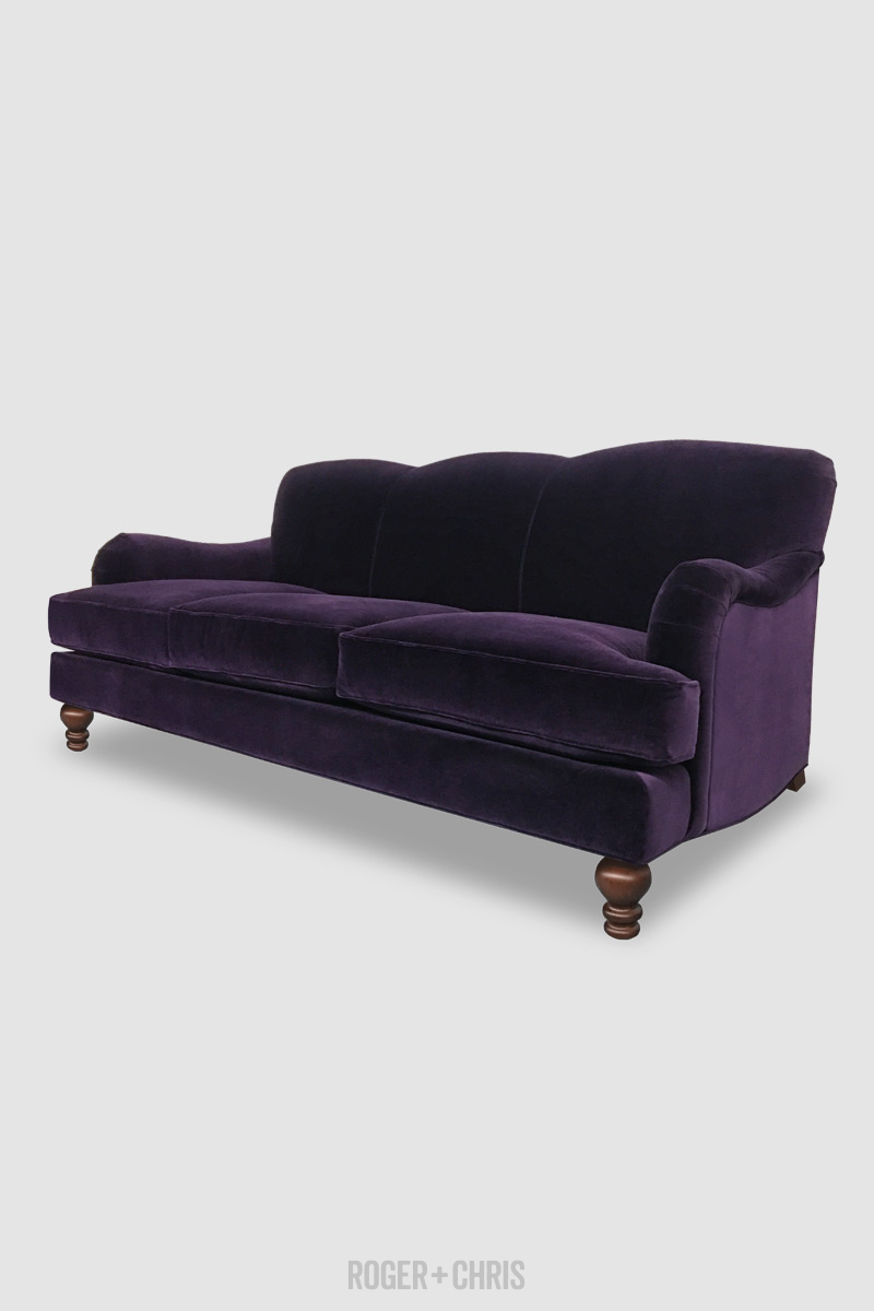 Dark purple velvet deals sofa