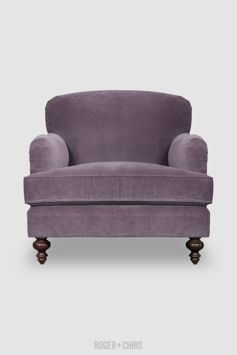 Rolled arm armchair sale