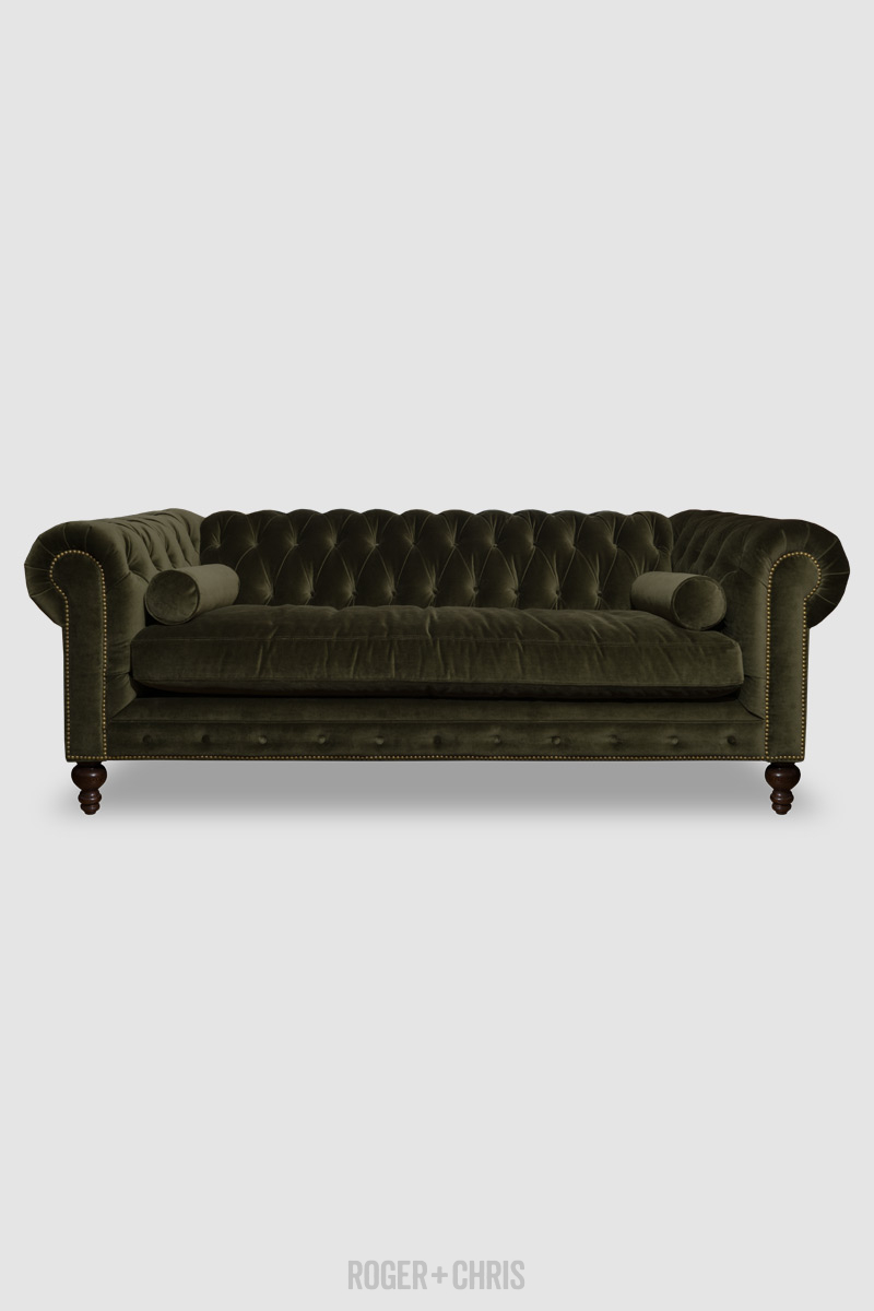 Green velvet outlet bench cushion