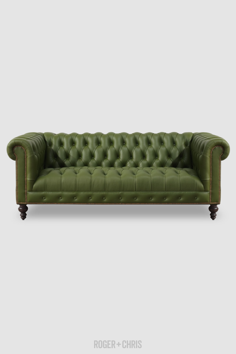 Sofá de Cuero – Sofá Chesterfield Color Fargo Verde Musgo