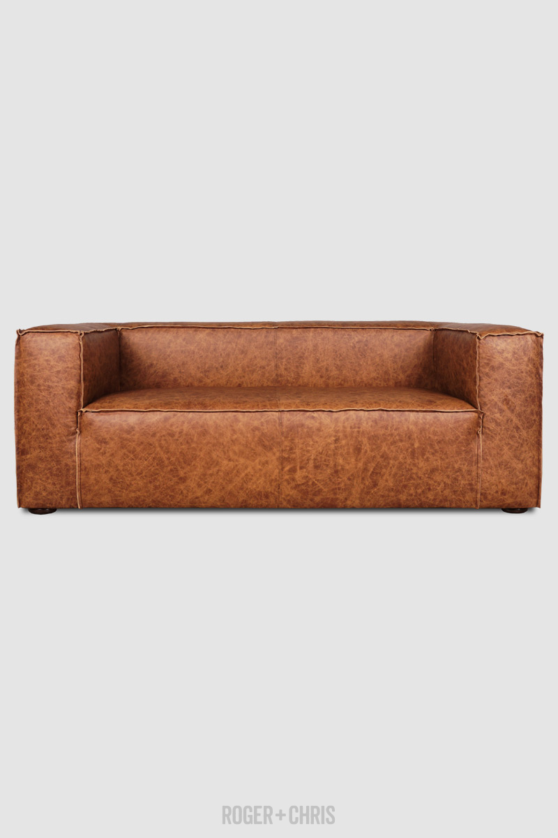 Chunky leather outlet sofa