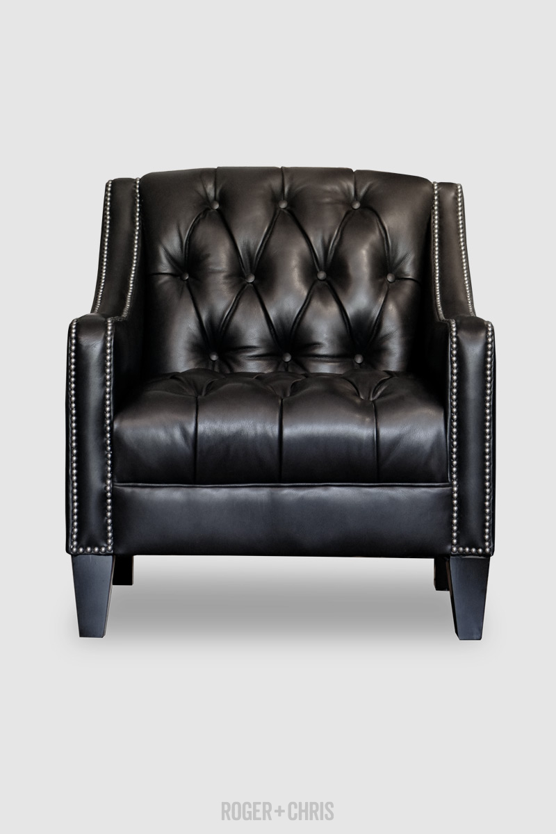 Black leather tufted chair new arrivals