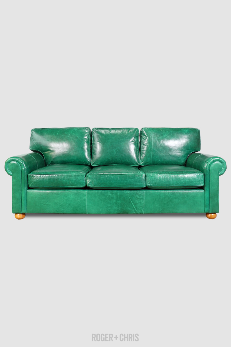 Green discount leather lounge