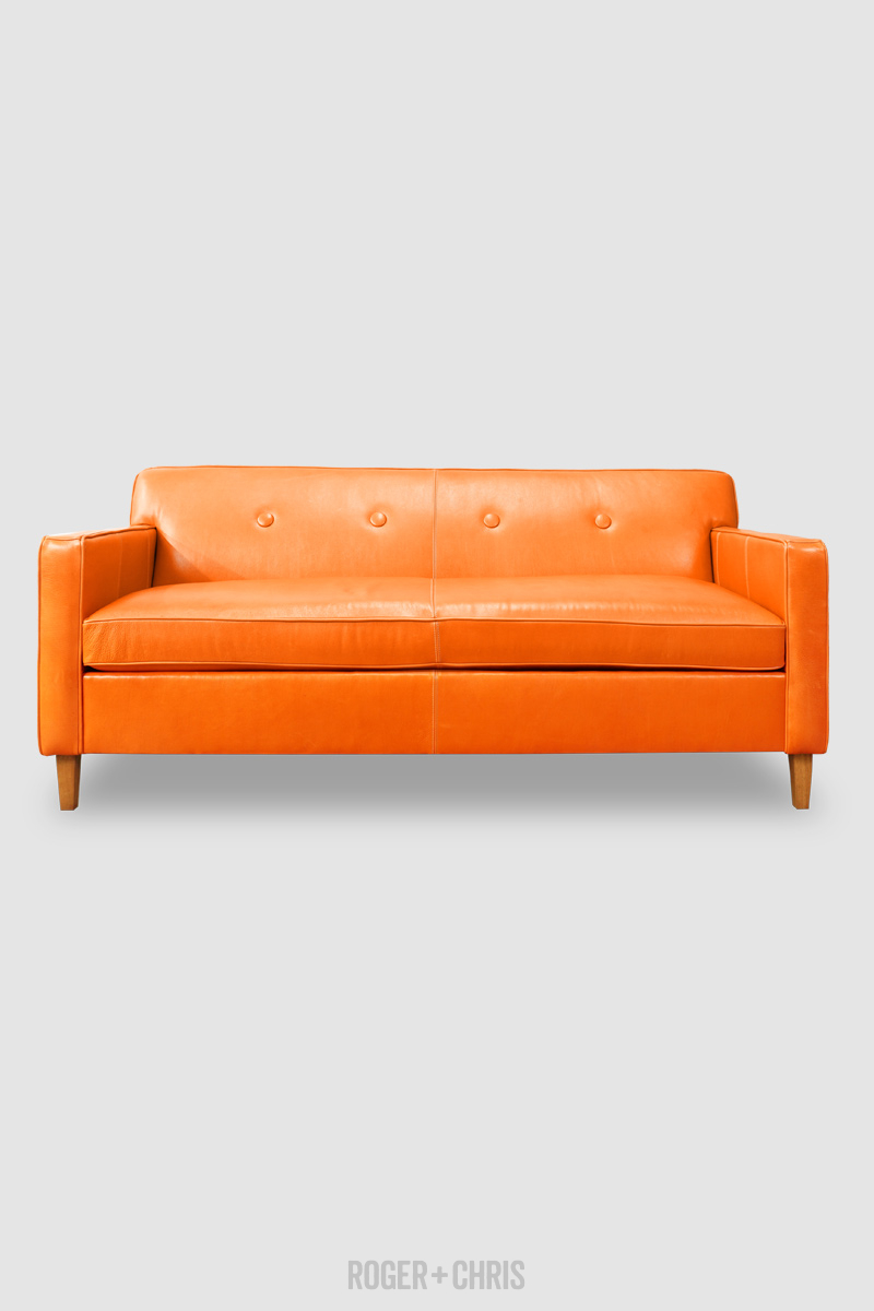 Orange mid deals century couch