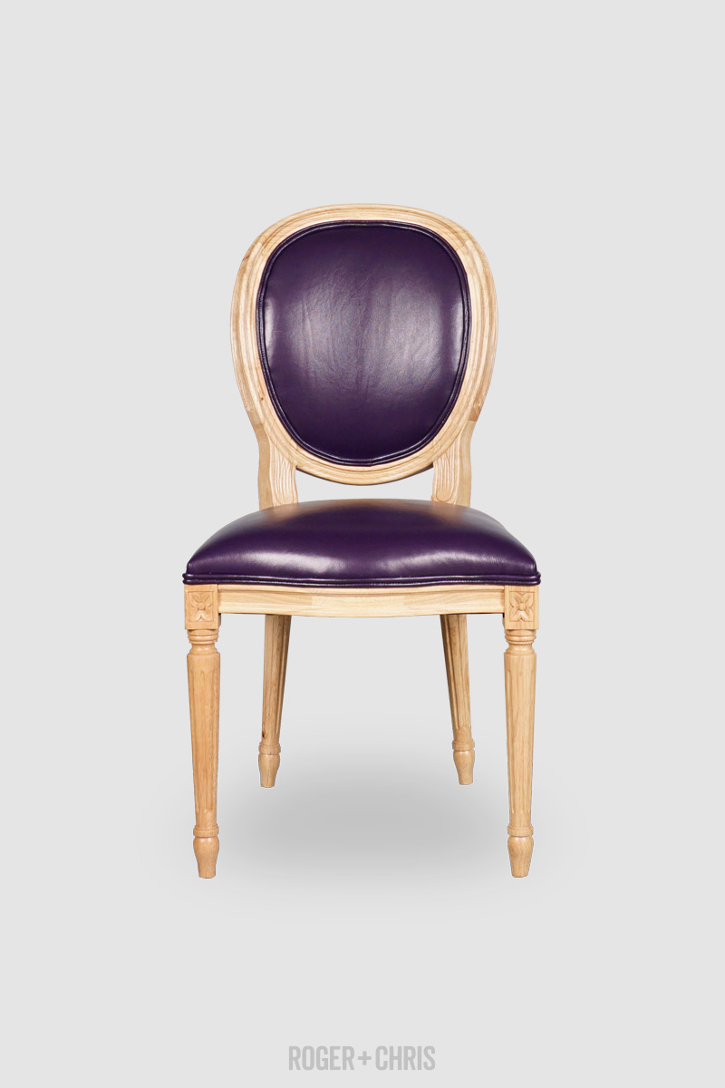 Purple deals leather chair