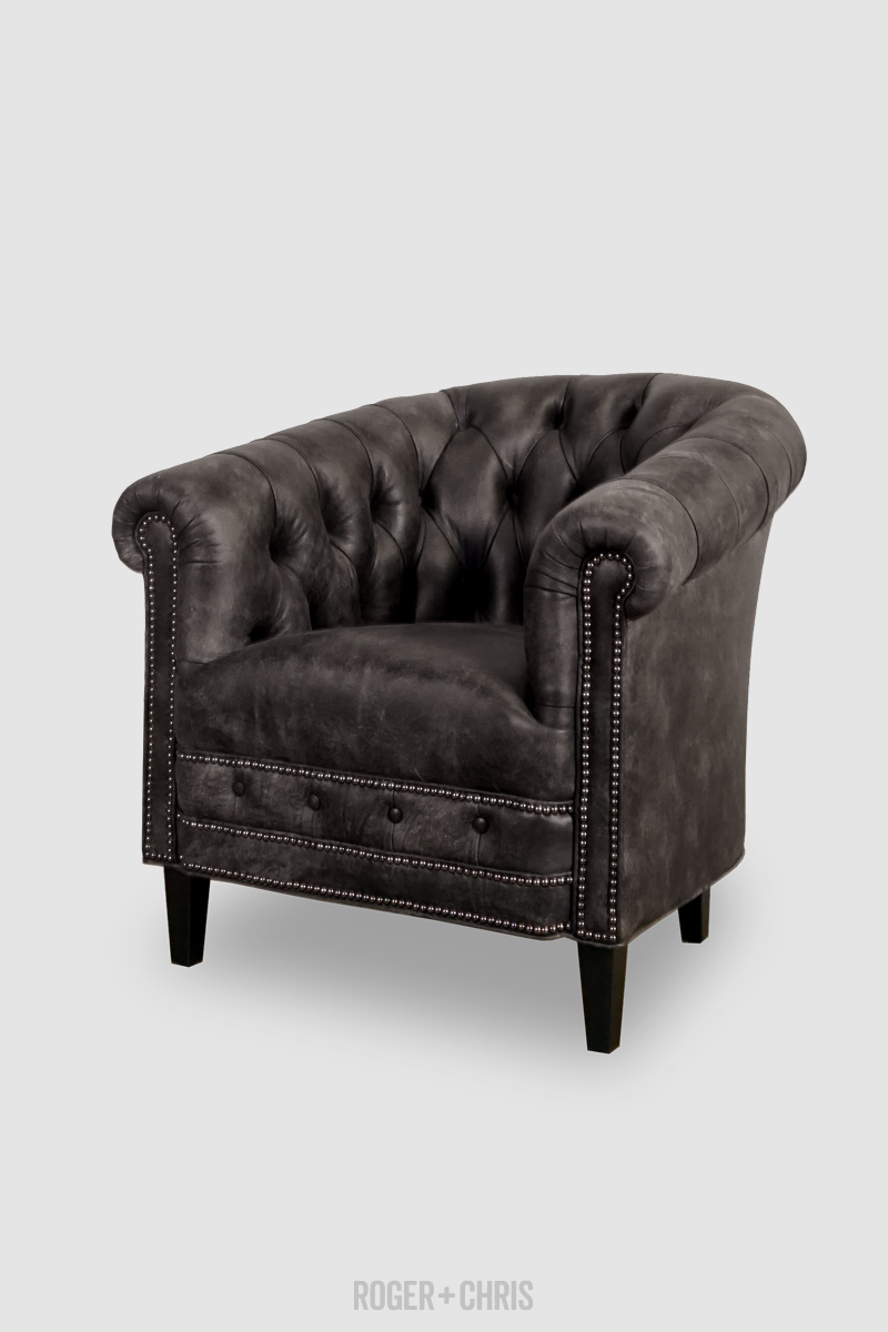 Black barrel online chair