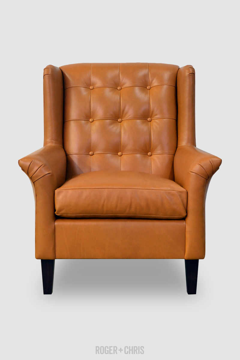 Leather wingback chair discount modern