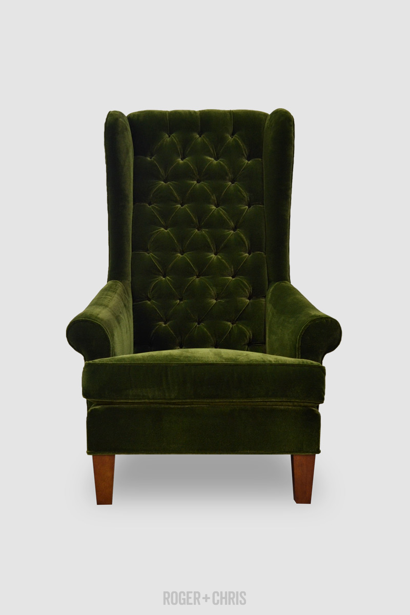 Green discount armchair velvet